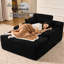 Méridienne 66,92 po Cloud-Like Sleeper - Revêtement en velours côtelé inspiré de la fourrure avec porte-gobelets, aucun assemblage requis-334023034