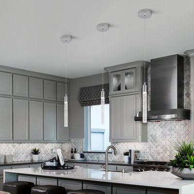 Emryss 1 - Light Modern Kitchen Island Pendant Light Dimmable LED Mini Crystal Pendant Lighting