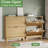 37" Tall Fluted Shoe Cabinet with 2 Flip Drawers – Narrow Freestanding Organizer for Entryway (31.3"W x 9.45"D)-945201918