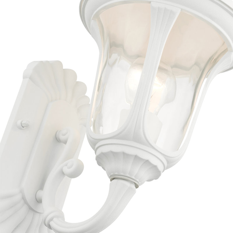 Lanterne murale d'extérieur en verre Arelene, H 15,5 po x l 7,25 po x P 8,75 po, Blanc texturé