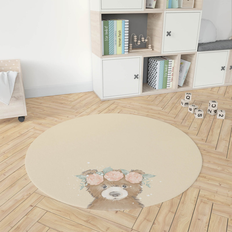 Tapis de jeu Bearly, Jaune / Brun / Rose