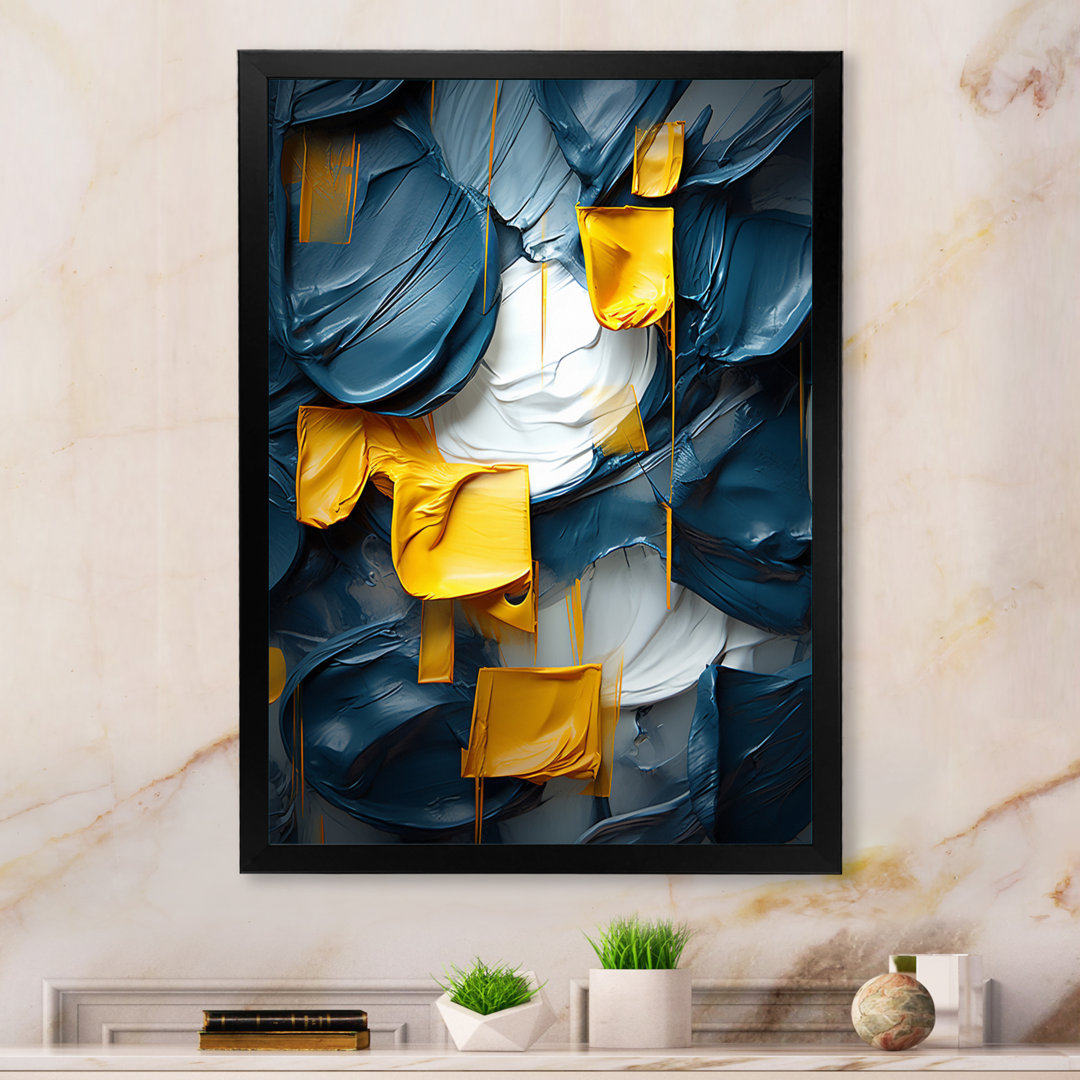 Spring Bliss Abstract Turquoise And Yellow I - Abstract Painting Canvas Print Wade Logan® 