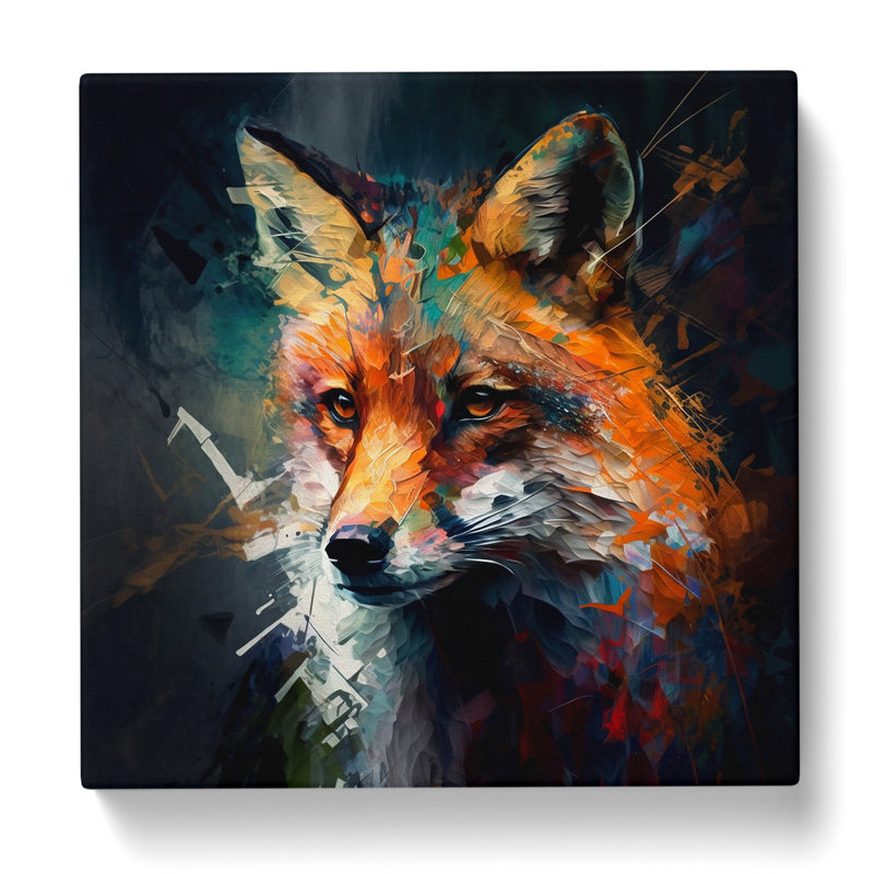 Fox Abstract Expressionism - No Frame Print, 50cm H x 50cm W x 3cm D