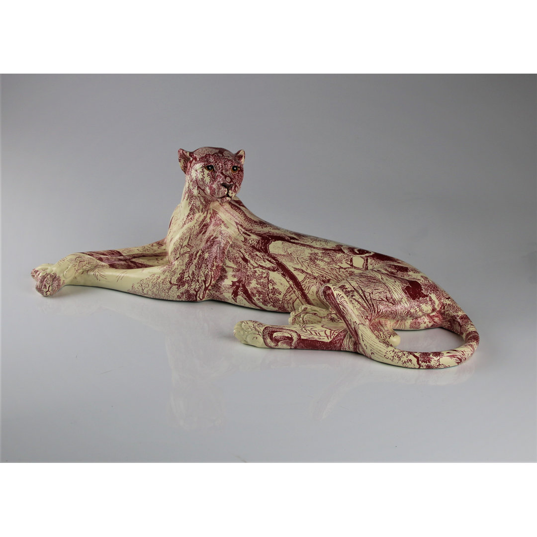 Skulptur Liegender Leopard