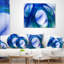 Mystic Blue Fractal - coussin imprimé abstrait-30628636-30628632