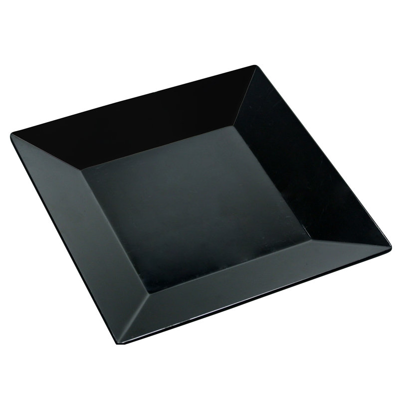 Assiette plate Rome and Yanco Melamine, Noir, H 1,75 po x l 14 po x L 14 po