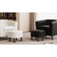 Chaise d'appoint rembourrée avec repose-pieds tonneau-413175152