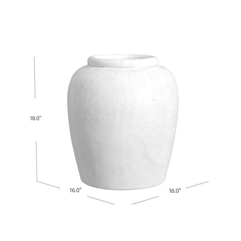 Alhambra Stone Floor Vase 1, White