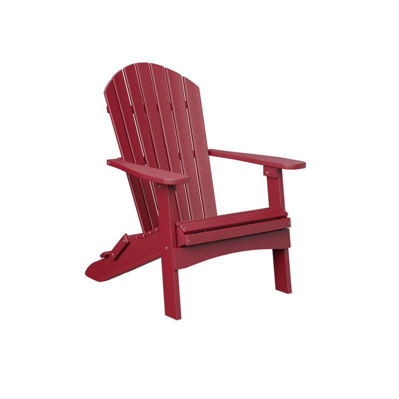Chaise Adirondack pliante à dossier berlinois Berlin Gardens, Rouge écarlate