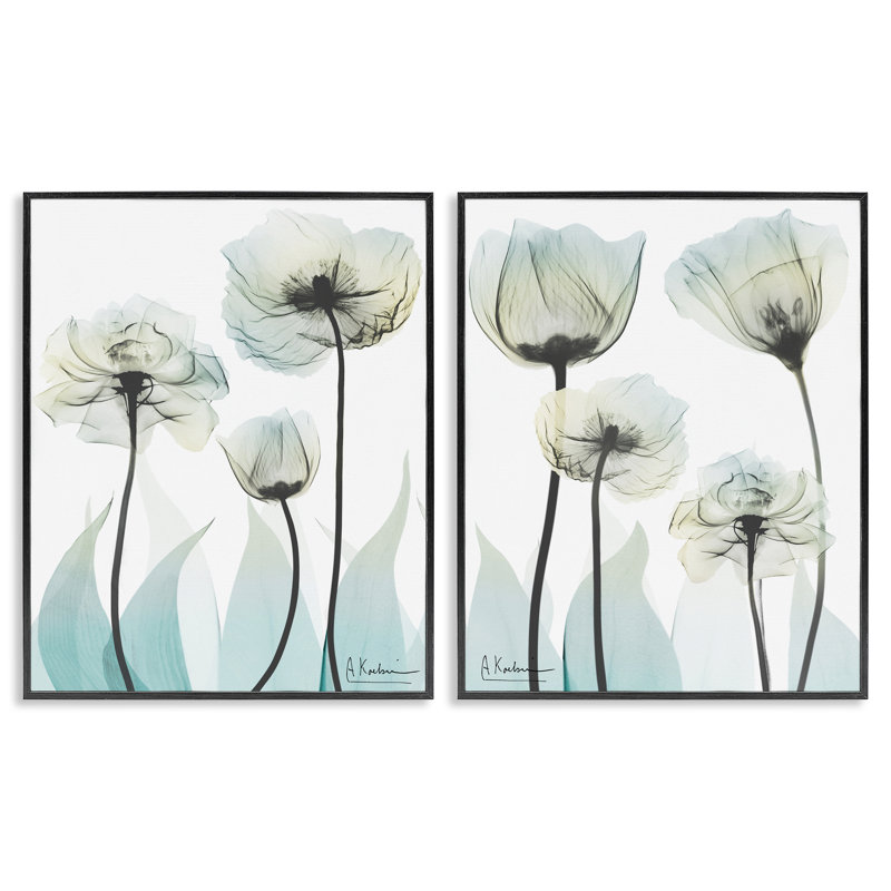Ensemble de 2 giclées encadrées Luxury Of Creation Flowers, design par Albert Koetsier, H 30 po x l 24 po