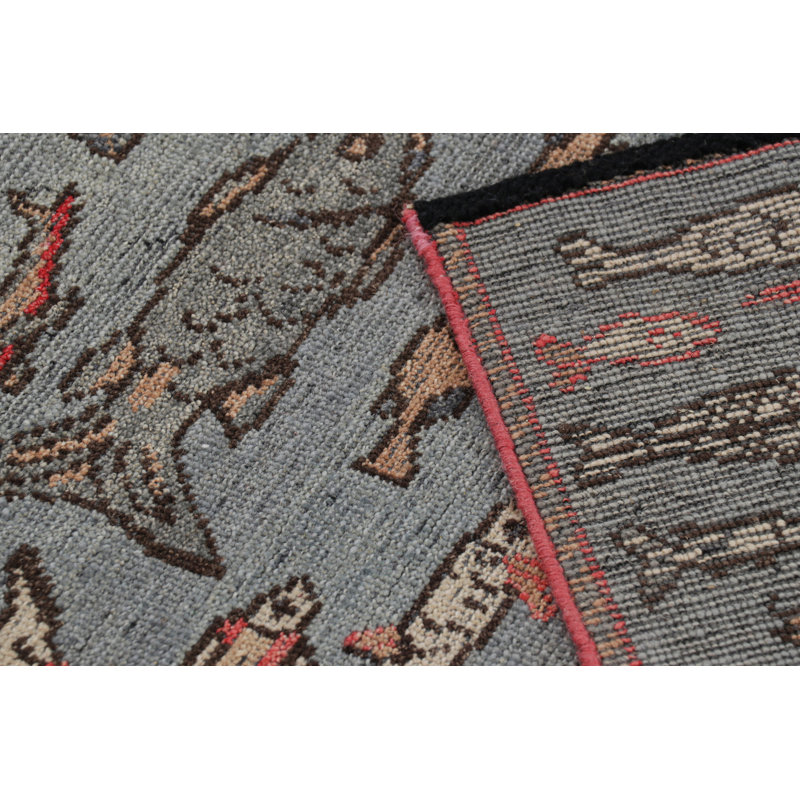 Rug & Kilim’S Mid-Century Rug In Blue With Colorful Fish Pictorials, Runner 3' x 14'