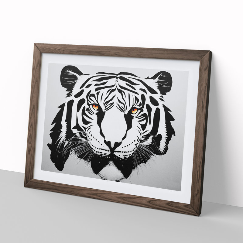 Tiger Vol.4 - Single Picture Frame Print, 25cm H x 34cm W x 2cm D, Walnut Framed