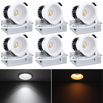 5CCT 2" LED Recessed Light with Night Light, Anti-Glare, CRI90, Dimmable, ETL Certified