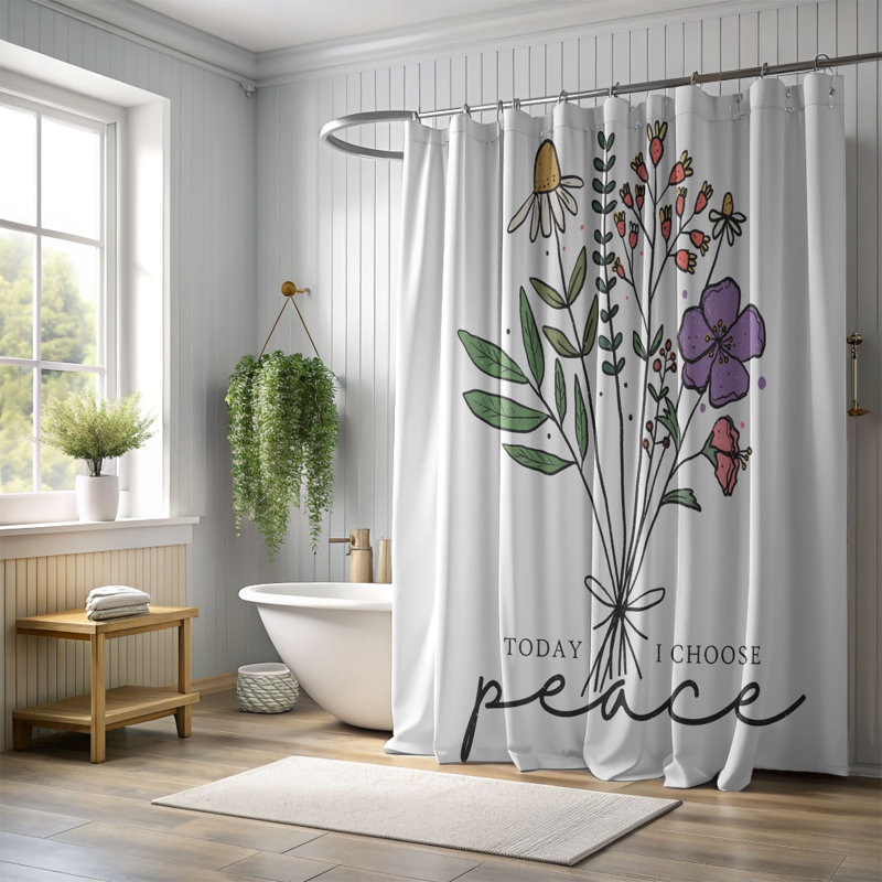 Rideau de douche standard 1 pièce Bold Blossom, H 74 po x l 71 po