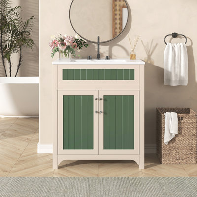 Ensemble de meuble-lavabo avec lavabo en céramique