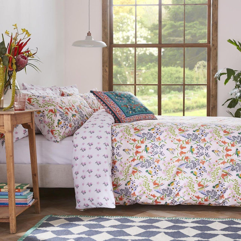 Pink 200 TC Reversible Duvet Cover Set, Double