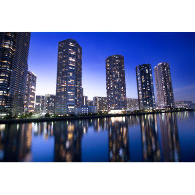 Twilight Tower Mansion Street by Y-Studio - Wrapped Canvas Print