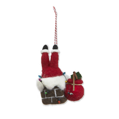 Santa In Chimney Ornament