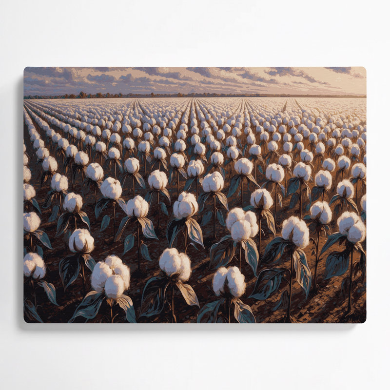 Plantes de coton fermier, art mural en métal noir, H 24 po x l 36 po