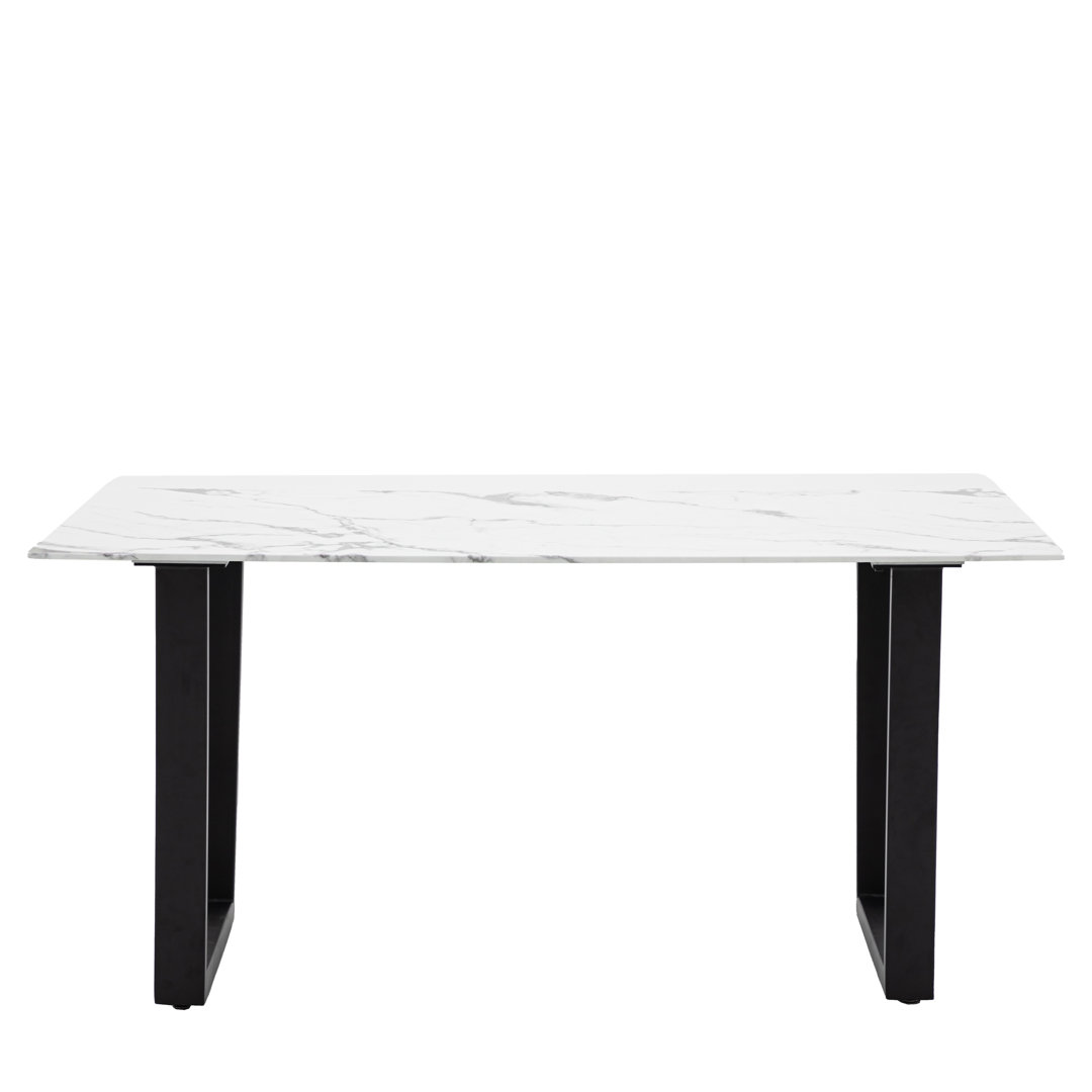 Asami Glass Top Metal Base Dining Table