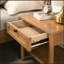 Table de chevet avec tiroir Vichy, noyer clair