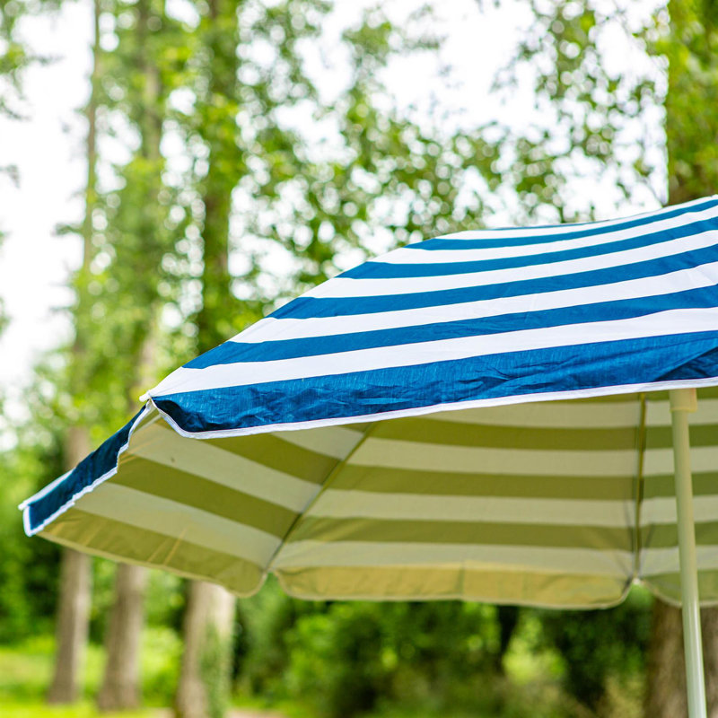 Harbour Housewares - Metal Beach Parasol & Base - 1.74 x 1.93m, Grey
