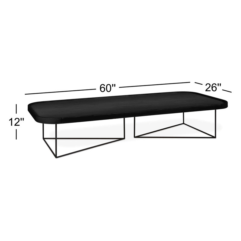 Porter Rectangular Coffee Table, Ash Black