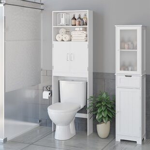 Hcman Over The Toilet Storage Cabinet - 77 H Bathroom Organizers and  Storage Over Toilet with Open Shelves, Above Toilet Storage Cabinet with  Double