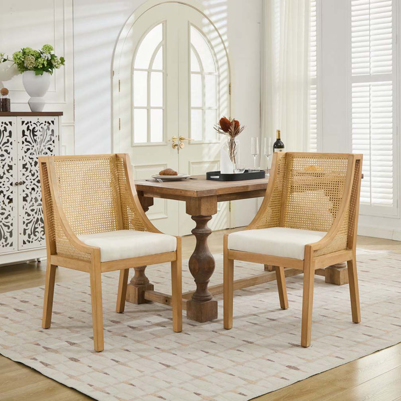 Chaises de salle à manger en rotin, Beige
