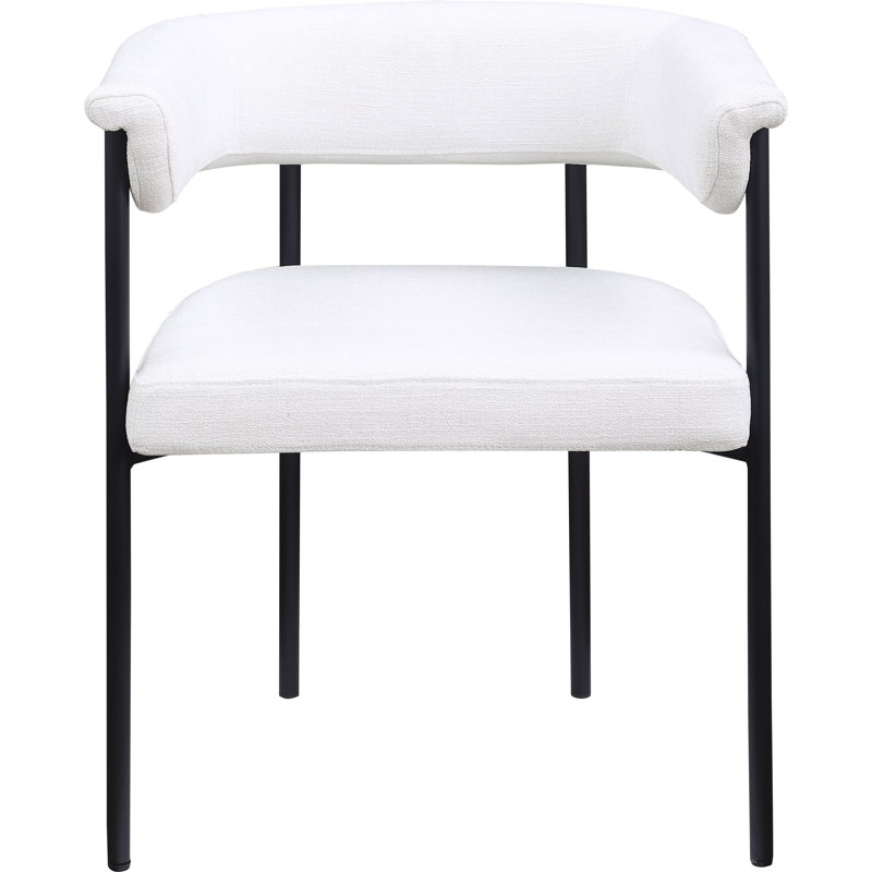 Chaise de salle à manger Malin, Tissu crème texturé en lin