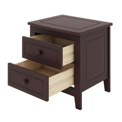 Retro Mid Century 2-Drawer Bedroom Nightstand