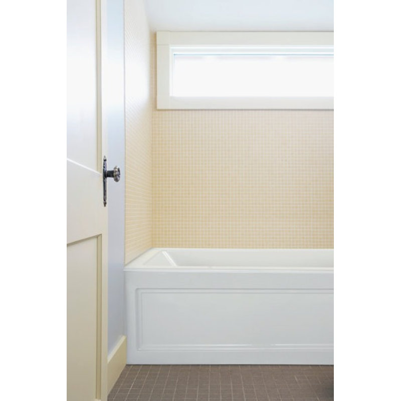 Sydney 66'' L Whirlpool Bathtub, White, Right, White