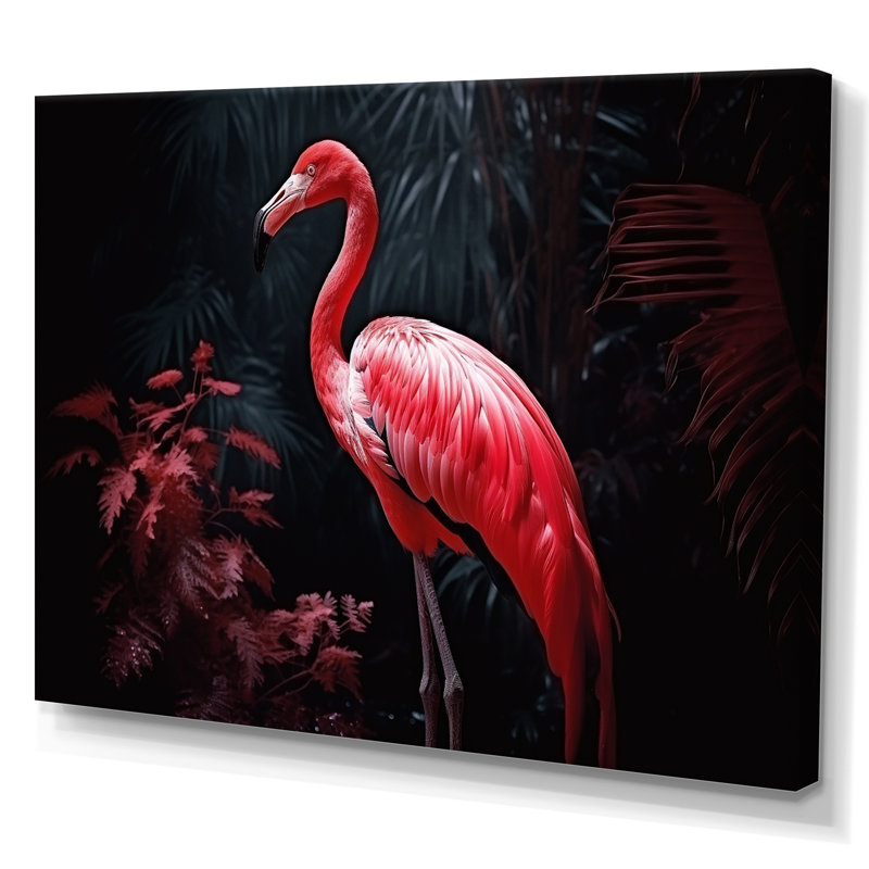 Blushing Red Flamingos II - Flamingo Canvas Prints, H 24 po x l 32 po x P 1,5 po, Toile tendue