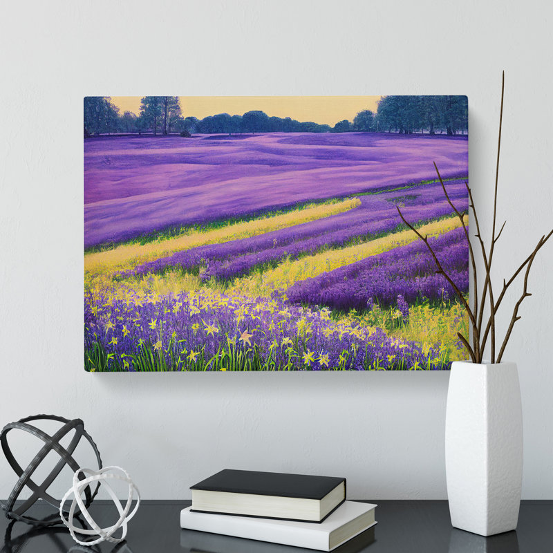 Mystical Bluebell Field - Wrapped Canvas, 50cm H x 76cm W x 3cm D