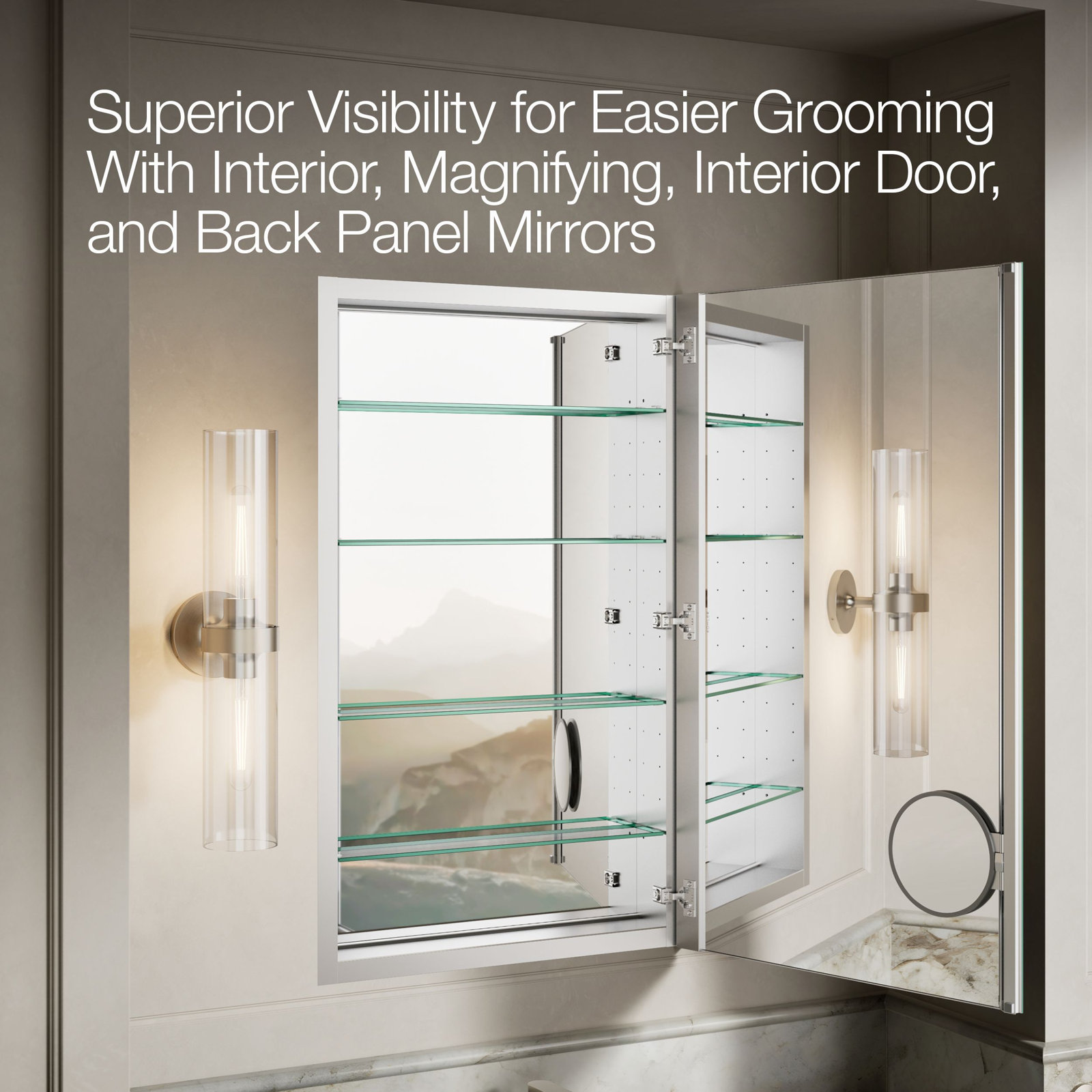 Verdera Medicine Cabinet, 40" H x 24" W x 4.75" D