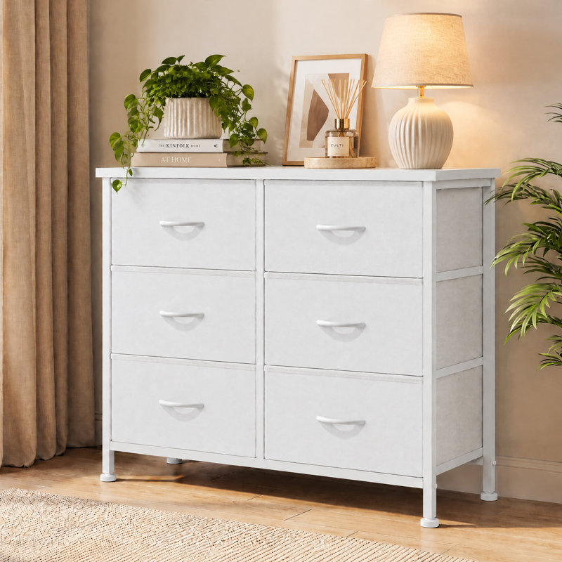 Metal 6 - Drawer Dresser, White