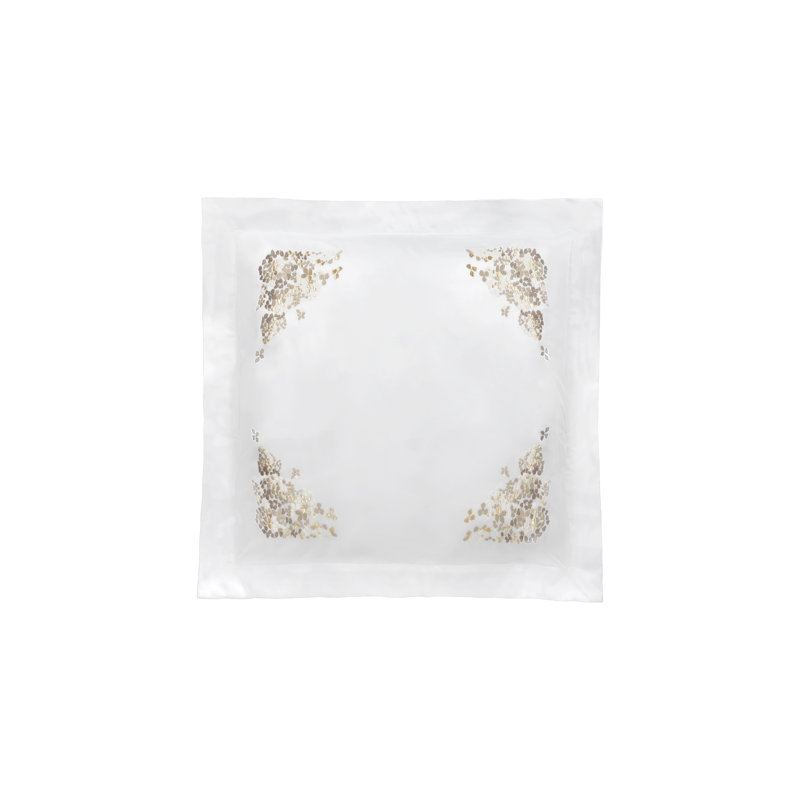 Ibla Embroidery By DEA Sateen Sham, Colonial Gray