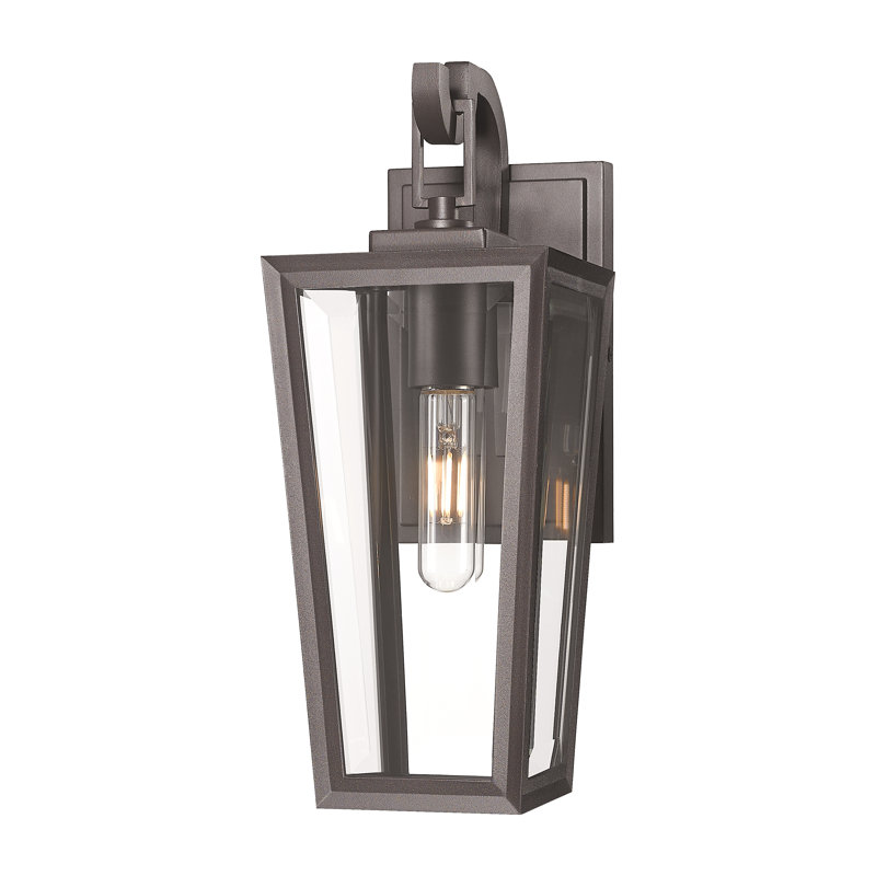 Applique murale d'extérieur 1 lumière en bronze Madison 7 "avec verre transparent Madison, Clair, Bronze, 14.38