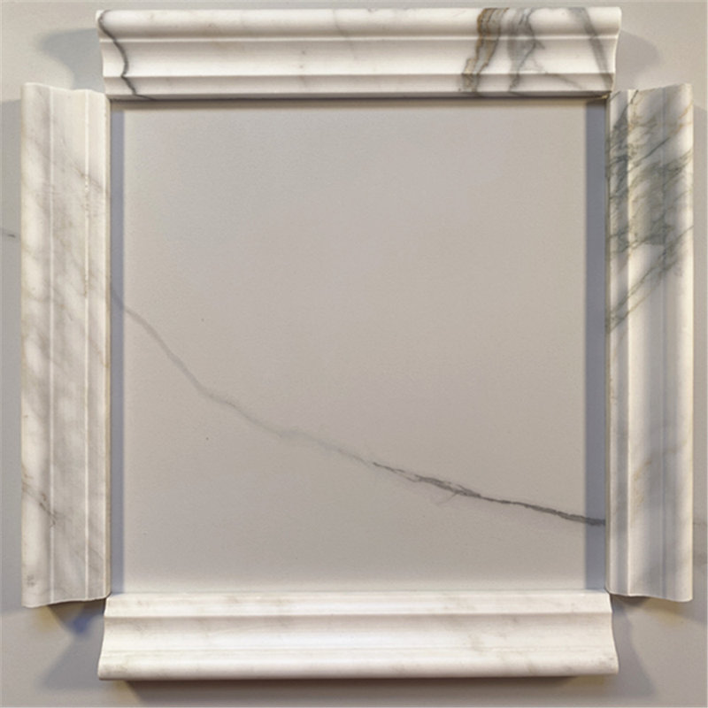 Calacatta 12" x 2" Marble Mosaic Tile, LIght Gray