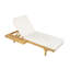 Ensemble de chaises longues d'extérieur en bois d'acacia à 5 positions avec coussins pour patio, près de la piscine Wynrix-129349157