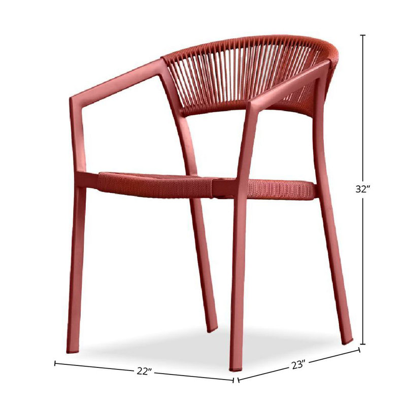 Chaise de salle à manger d'extérieur Soria, Rouge rubis