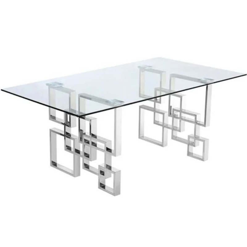 Table de salle à manger Paula, Argent argent