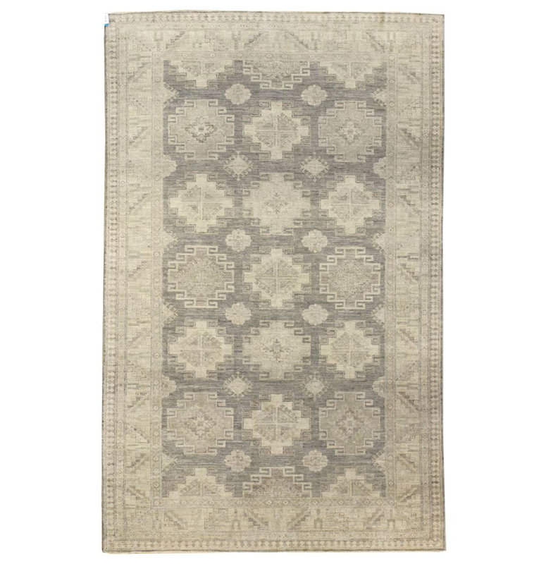 Tapis unique gris de 6 pi 8 po x 10 pi 6 po