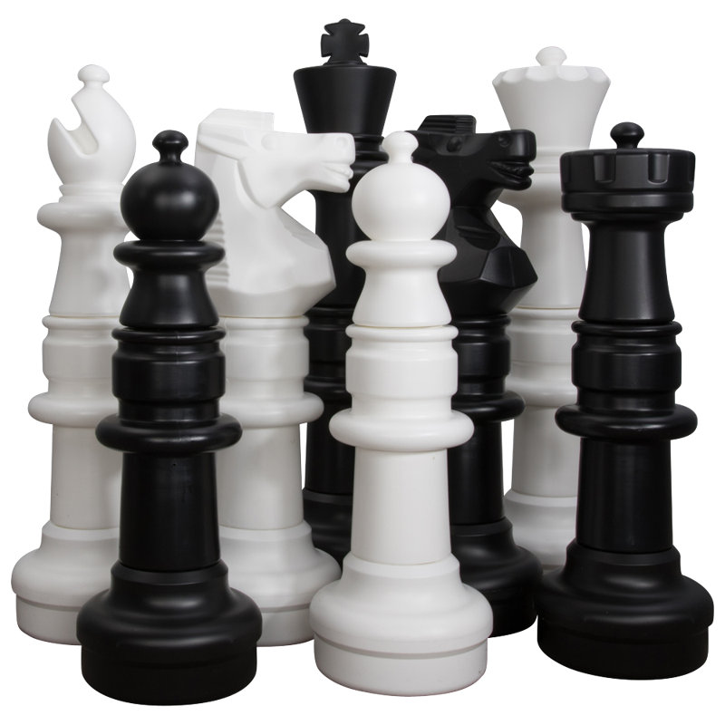 37-Inch Giant Black and White Plastic Chess Set