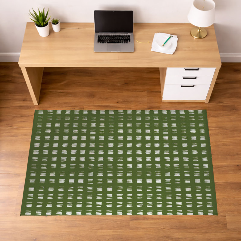 Dash Decorative Lightweight Office Mat, 84" W x 60" D, Olive Green