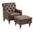 Gambrell Faux Leather Armchair with Ottoman