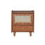 Mobilier de chambre à coucher spacieux en bois et rotin avec table de chevet minimaliste