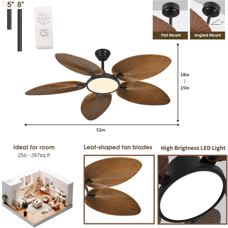 Ventilateur de plafond 52 po Tropical