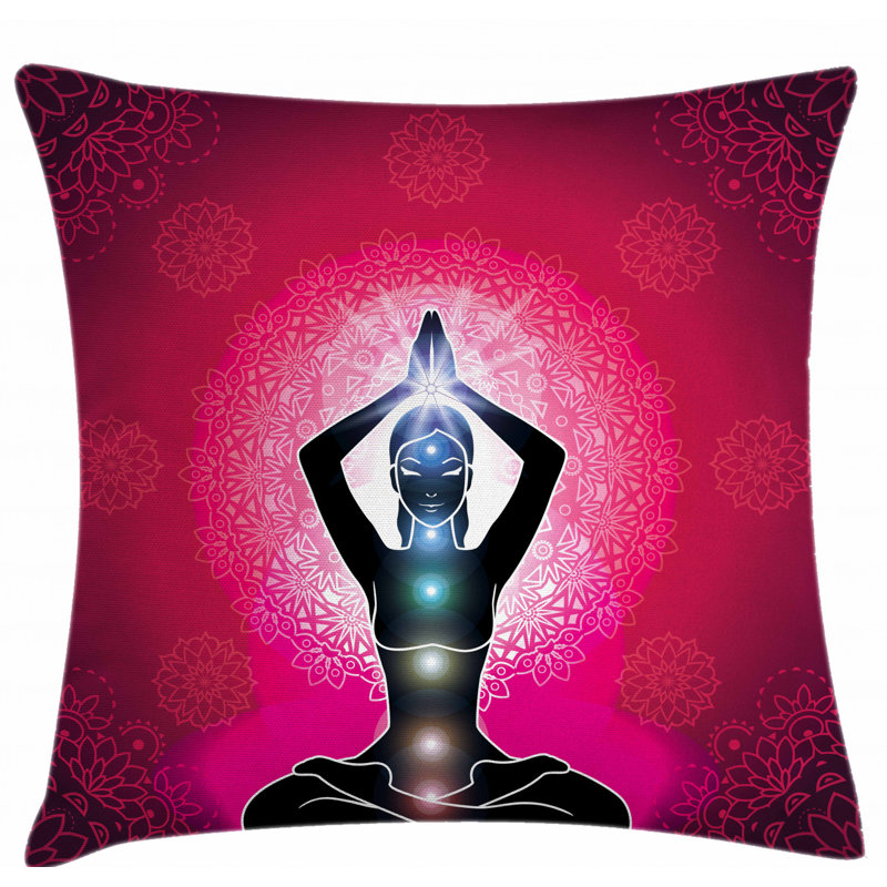 Housse de coussin décoratif d’intérieur/extérieur 36 po chakra