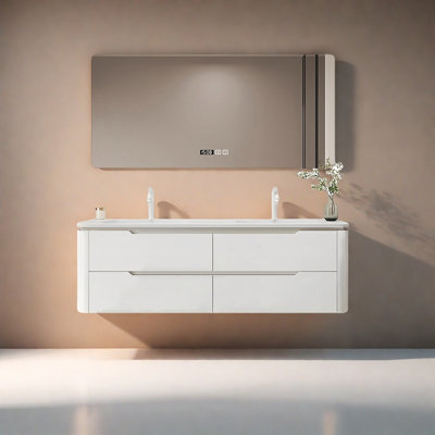 Armoire de salle de bain simple à double vasque de style moderne
